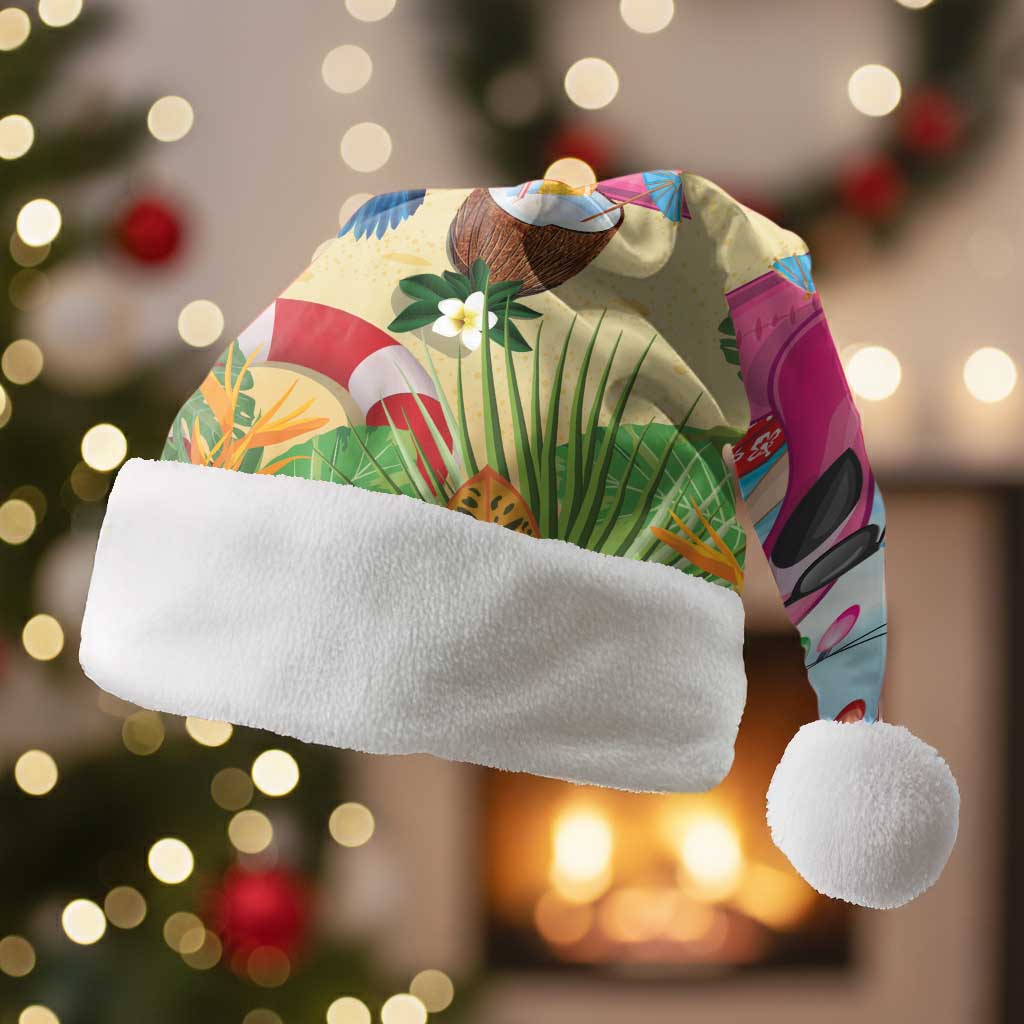 Have Yourself A Beachy Little Christmas Santa Hat with Santa Chilling LT7 Without Fur Colorful - Polynesian Pride