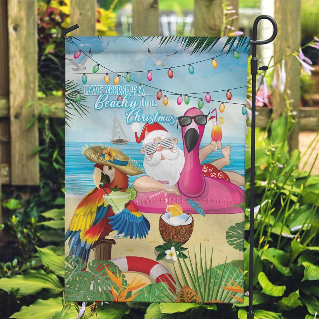 Have Yourself A Beachy Little Christmas Garden Flag with Santa Chilling LT7 Garden Flag Colorful - Polynesian Pride
