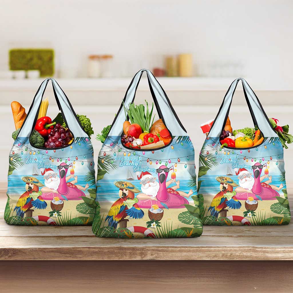Have Yourself A Beachy Little Christmas Grocery Bag with Santa Chilling LT7 3-pack One Size Colorful - Polynesian Pride