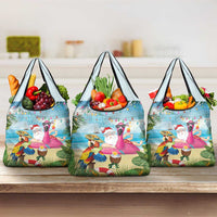 Have Yourself A Beachy Little Christmas Grocery Bag with Santa Chilling LT7 3-pack One Size Colorful - Polynesian Pride
