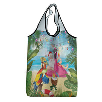 Have Yourself A Beachy Little Christmas Grocery Bag with Santa Chilling LT7 - Polynesian Pride