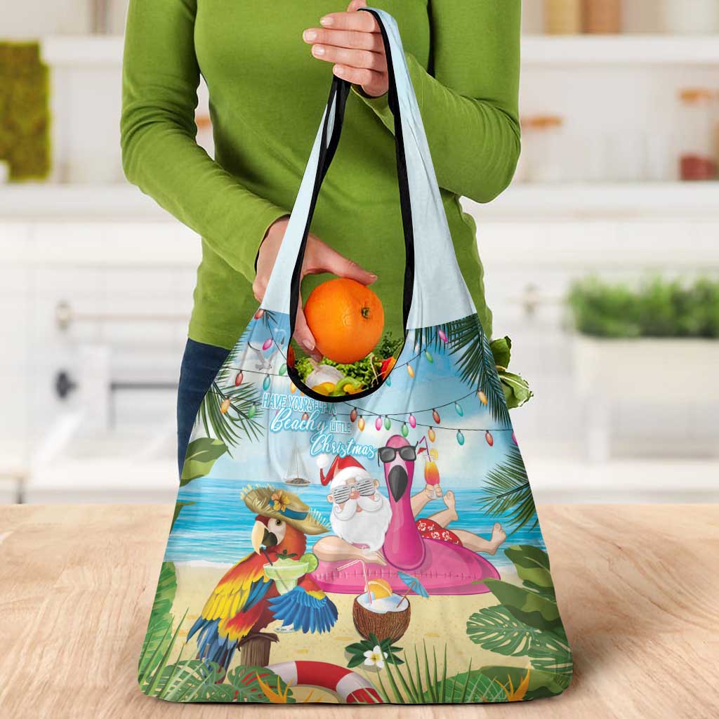 Have Yourself A Beachy Little Christmas Grocery Bag with Santa Chilling LT7 - Polynesian Pride