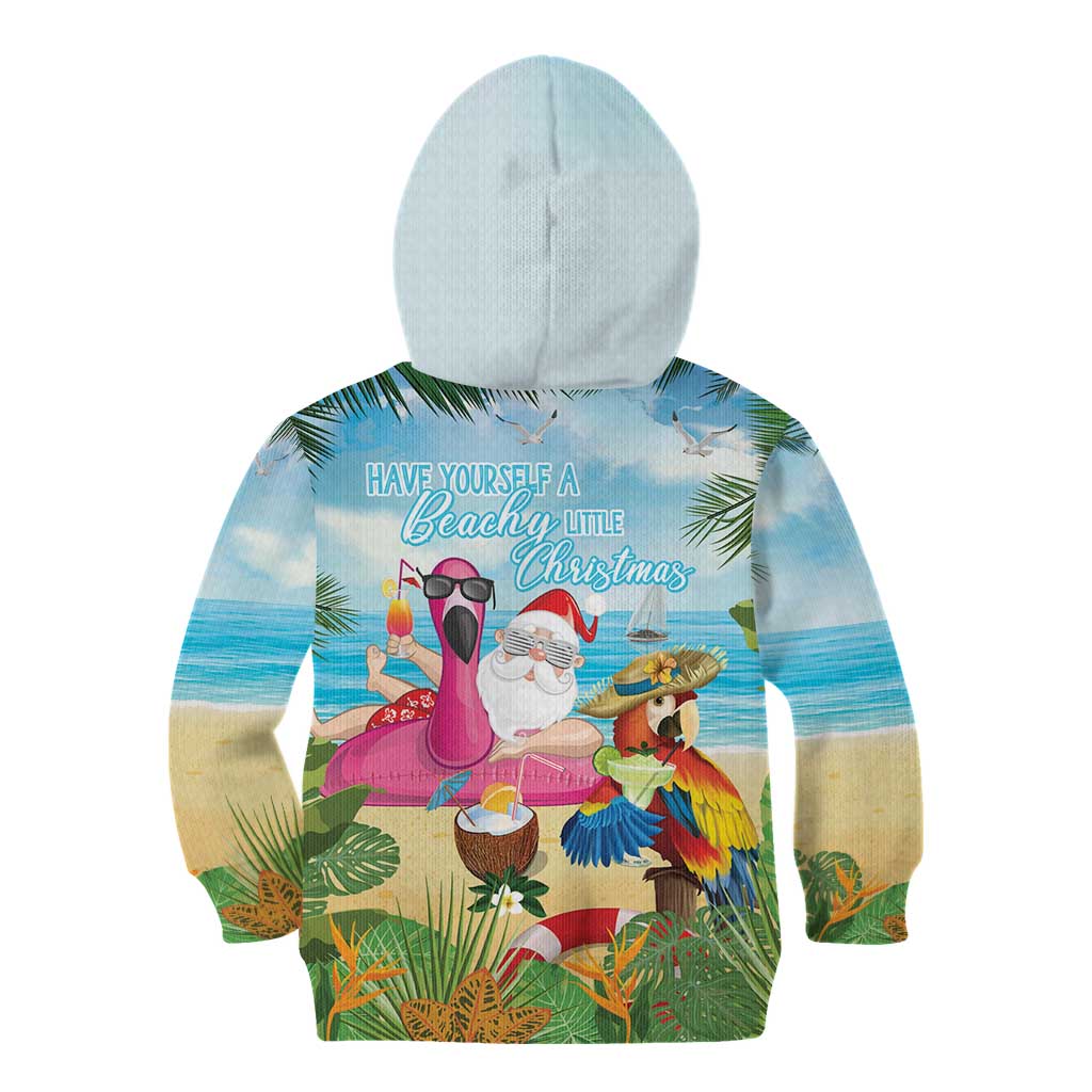 Have Yourself A Beachy Little Christmas Kid Hoodie with Santa Chilling LT7 - Polynesian Pride
