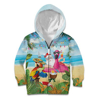 Have Yourself A Beachy Little Christmas Kid Hoodie with Santa Chilling LT7 Zip Hoodie Colorful - Polynesian Pride