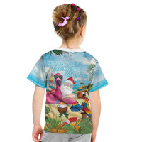 Have Yourself A Beachy Little Christmas Kid T Shirt with Santa Chilling LT7 - Polynesian Pride