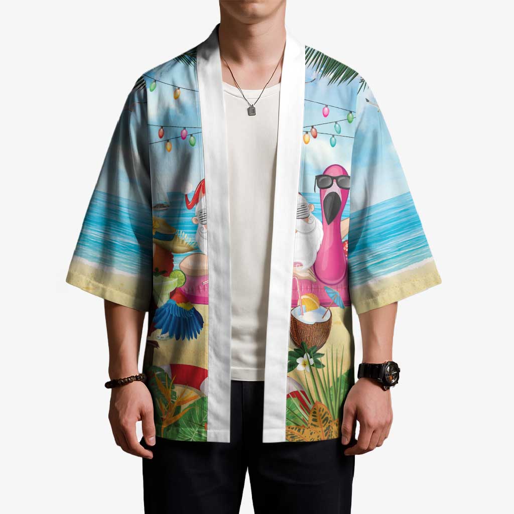 Have Yourself A Beachy Little Christmas Kimono with Santa Chilling LT7 - Polynesian Pride