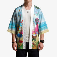 Have Yourself A Beachy Little Christmas Kimono with Santa Chilling LT7 - Polynesian Pride