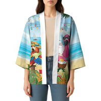Have Yourself A Beachy Little Christmas Kimono with Santa Chilling LT7 - Polynesian Pride