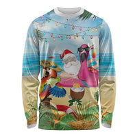 Have Yourself A Beachy Little Christmas Long Sleeve Shirt with Santa Chilling LT7 Unisex Colorful - Polynesian Pride