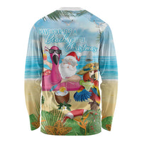 Have Yourself A Beachy Little Christmas Long Sleeve Shirt with Santa Chilling LT7 - Polynesian Pride