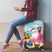 Have Yourself A Beachy Little Christmas Luggage Cover with Santa Chilling LT7 - Polynesian Pride