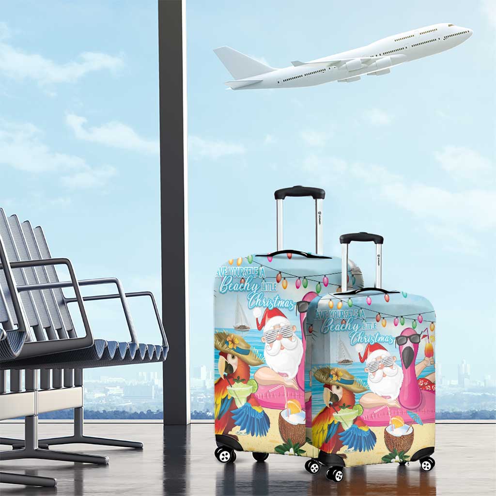 Have Yourself A Beachy Little Christmas Luggage Cover with Santa Chilling LT7 - Polynesian Pride