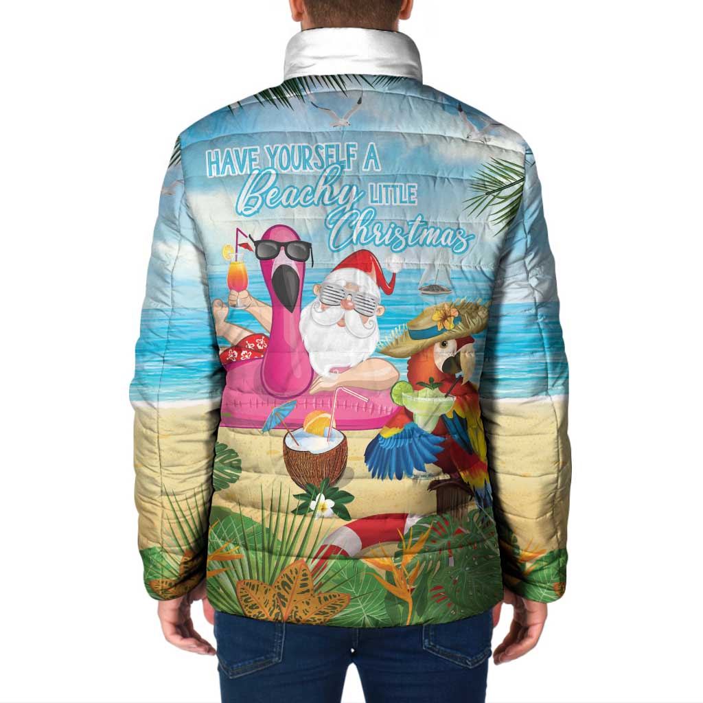 Have Yourself A Beachy Little Christmas Padded Jacket with Santa Chilling LT7 - Polynesian Pride