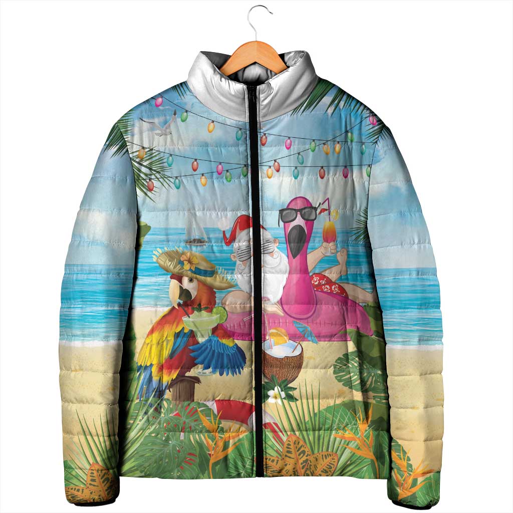Have Yourself A Beachy Little Christmas Padded Jacket with Santa Chilling LT7 - Polynesian Pride