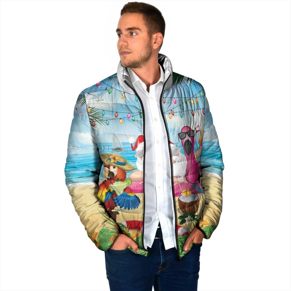 Have Yourself A Beachy Little Christmas Padded Jacket with Santa Chilling LT7 - Polynesian Pride