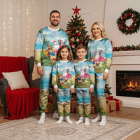 Have Yourself A Beachy Little Christmas Pajama Set with Santa Chilling LT7 Men Colorful - Polynesian Pride