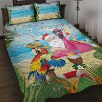 Have Yourself A Beachy Little Christmas Quilt Bed Set with Santa Chilling LT7 Colorful - Polynesian Pride