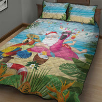 Have Yourself A Beachy Little Christmas Quilt Bed Set with Santa Chilling LT7 - Polynesian Pride