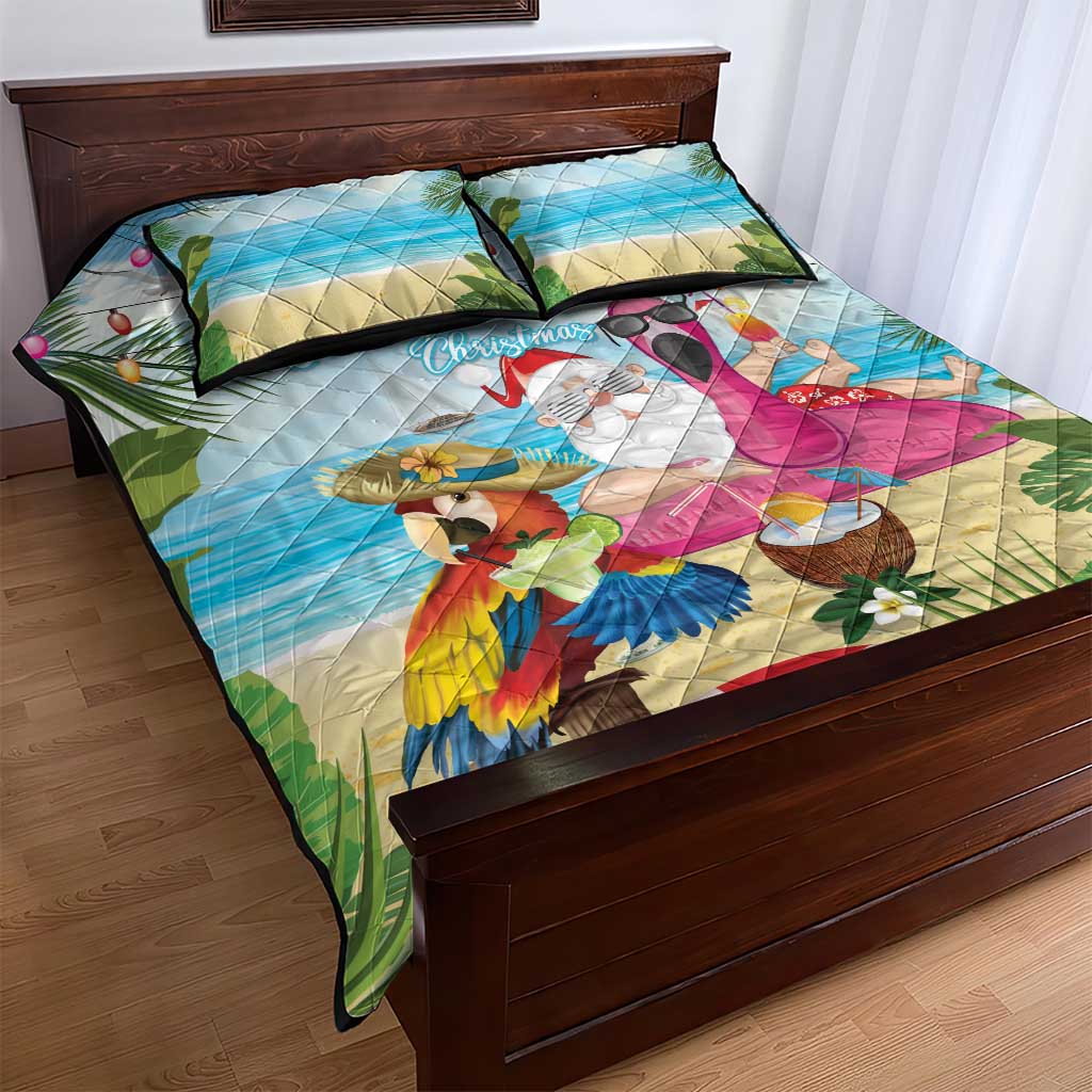 Have Yourself A Beachy Little Christmas Quilt Bed Set with Santa Chilling LT7 - Polynesian Pride