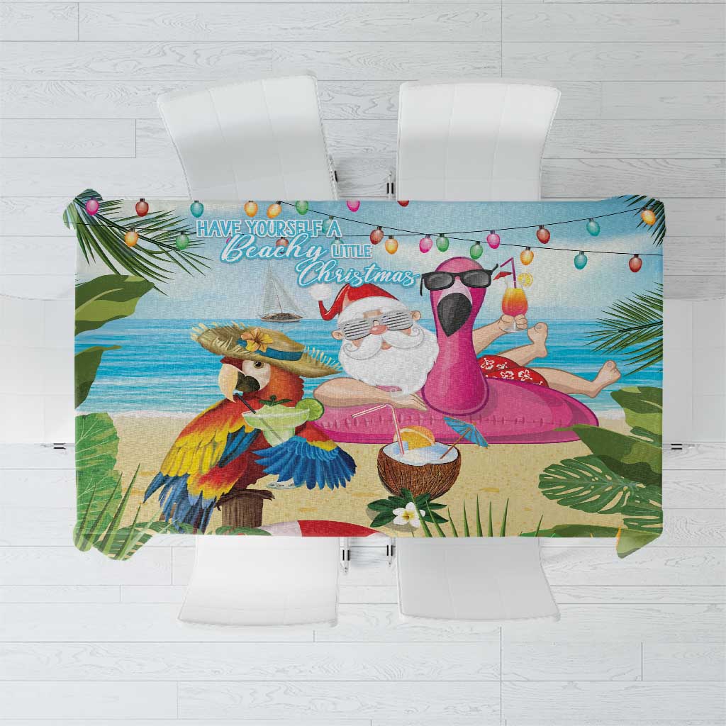Have Yourself A Beachy Little Christmas Tablecloth with Santa Chilling LT7 Colorful - Polynesian Pride