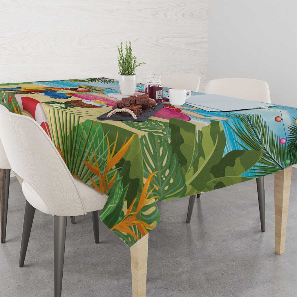 Have Yourself A Beachy Little Christmas Tablecloth with Santa Chilling LT7 - Polynesian Pride