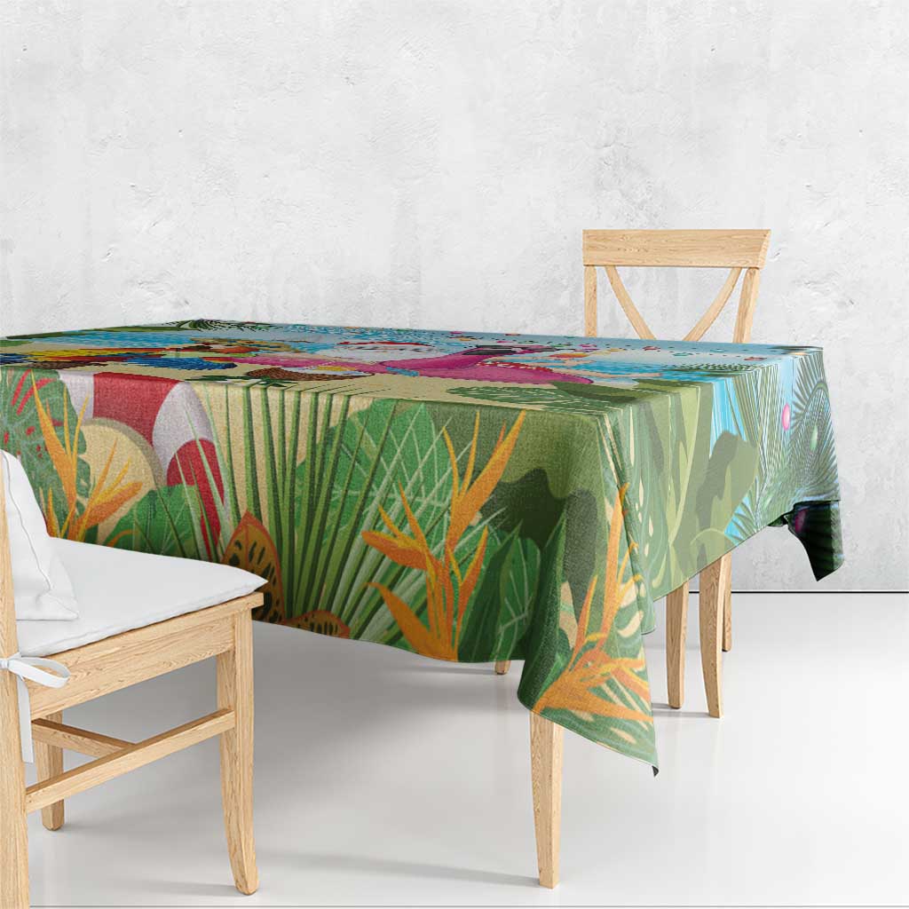 Have Yourself A Beachy Little Christmas Tablecloth with Santa Chilling LT7 - Polynesian Pride
