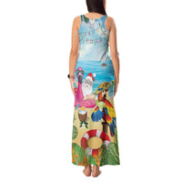 Have Yourself A Beachy Little Christmas Tank Maxi Dress with Santa Chilling LT7 - Polynesian Pride