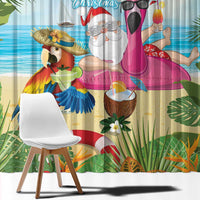 Have Yourself A Beachy Little Christmas Window Curtain with Santa Chilling LT7 - Polynesian Pride