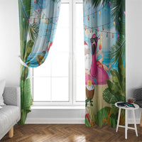 Have Yourself A Beachy Little Christmas Window Curtain with Santa Chilling LT7 - Polynesian Pride