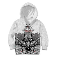 Aotearoa Personalized Kid Hoodie Proud To Be Maori LT7 Zip Hoodie White - Polynesian Pride
