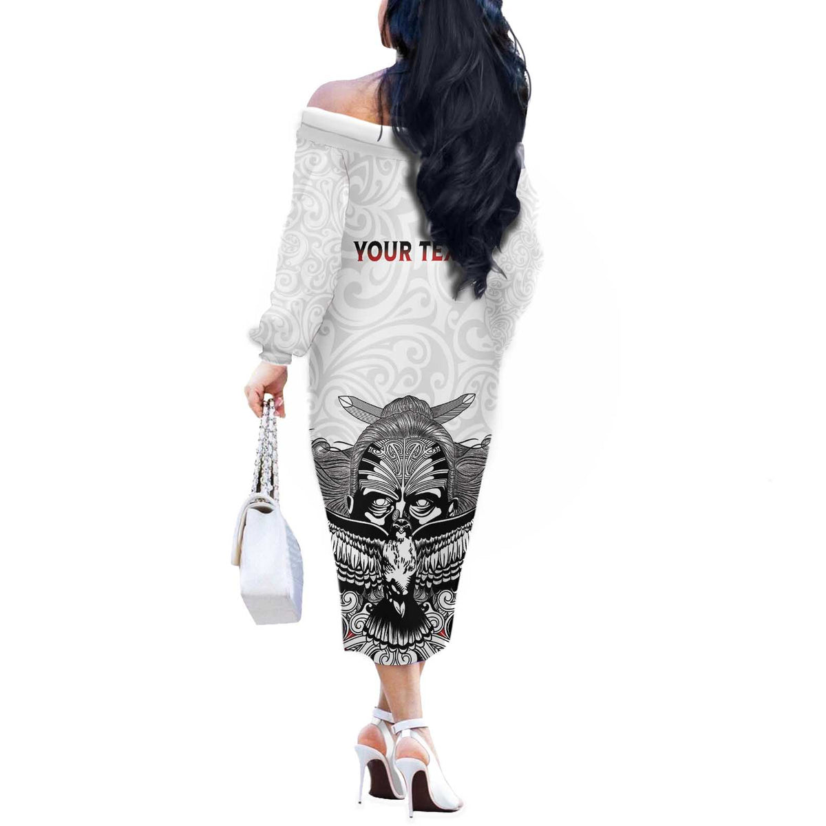 Aotearoa Personalized Off The Shoulder Long Sleeve Dress Proud To Be Maori LT7 - Polynesian Pride