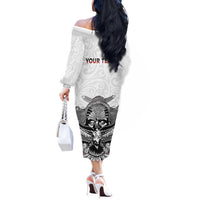 Aotearoa Personalized Off The Shoulder Long Sleeve Dress Proud To Be Maori LT7 - Polynesian Pride