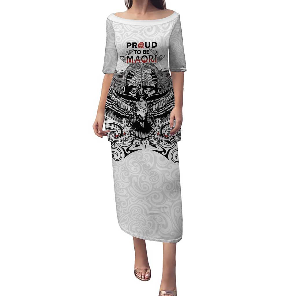 Aotearoa Personalized Puletasi Proud To Be Maori LT7 Long Dress White - Polynesian Pride