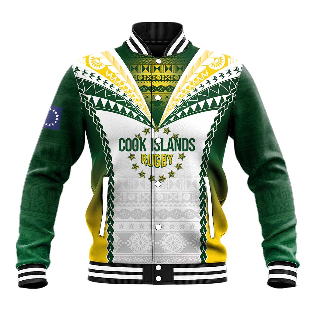 Cook Islands Rugby Custom Baseball Jacket Kuki's Aitu Champions LT7 Unisex Colorful - Polynesian Pride