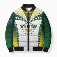Cook Islands Rugby Custom Bomber Puffer Jacket Kuki's Aitu Champions LT7 Unisex Colorful - Polynesian Pride
