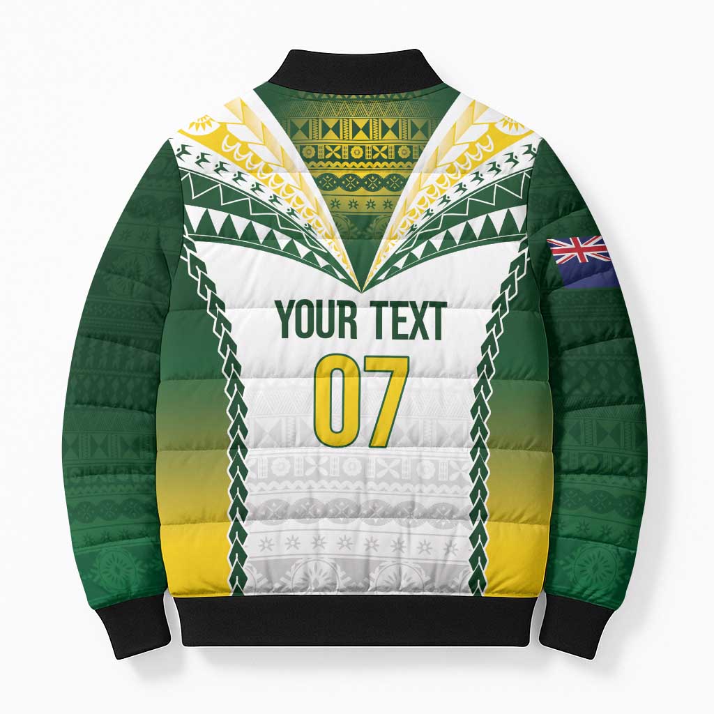 Cook Islands Rugby Custom Bomber Puffer Jacket Kuki's Aitu Champions LT7 - Polynesian Pride