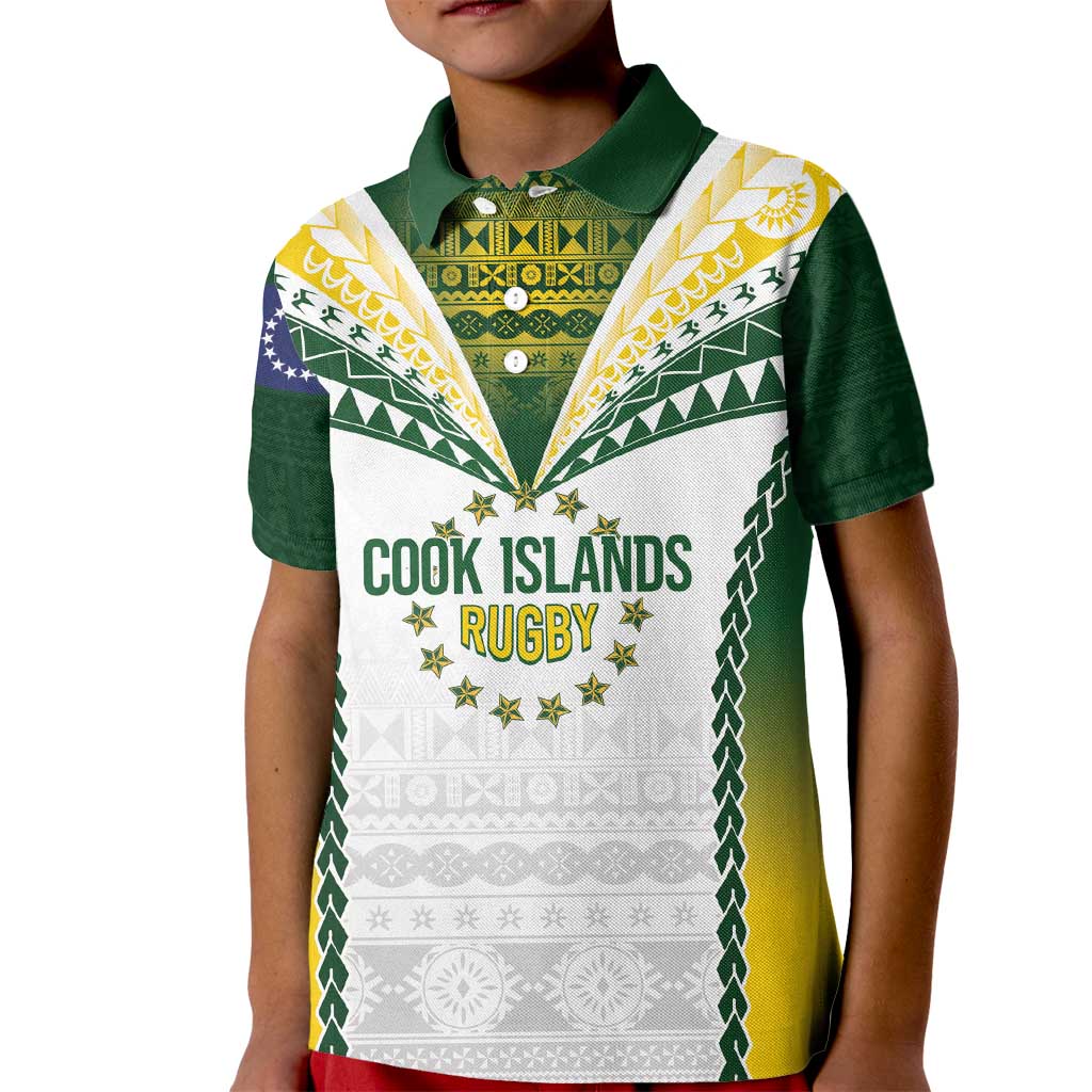 Cook Islands Rugby Custom Kid Polo Shirt Kuki's Aitu Champions LT7 Kid Colorful - Polynesian Pride