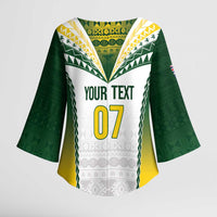 Cook Islands Rugby Custom Kimono Sleeve Blouse Kuki's Aitu Champions LT7 - Polynesian Pride