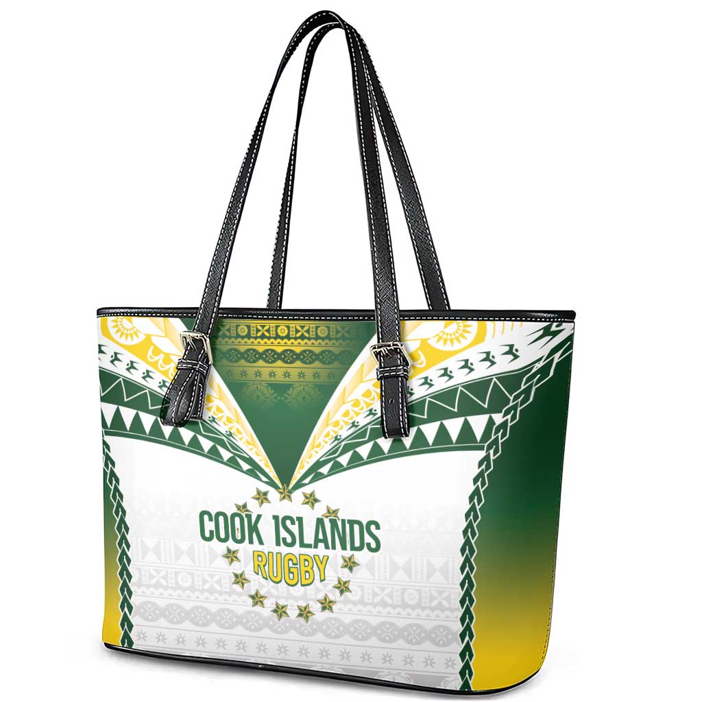 Cook Islands Rugby Leather Tote Bag Kuki's Aitu Champions LT7 - Polynesian Pride