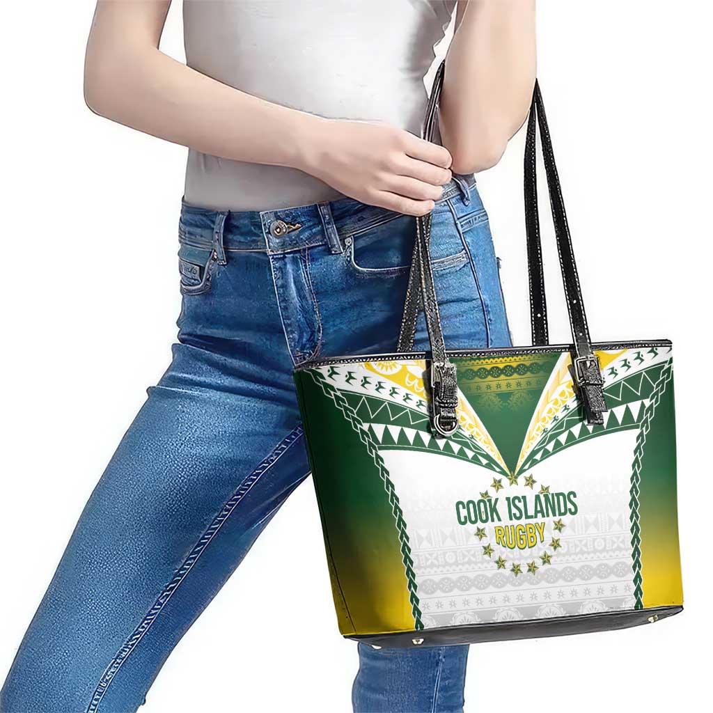 Cook Islands Rugby Leather Tote Bag Kuki's Aitu Champions LT7 - Polynesian Pride