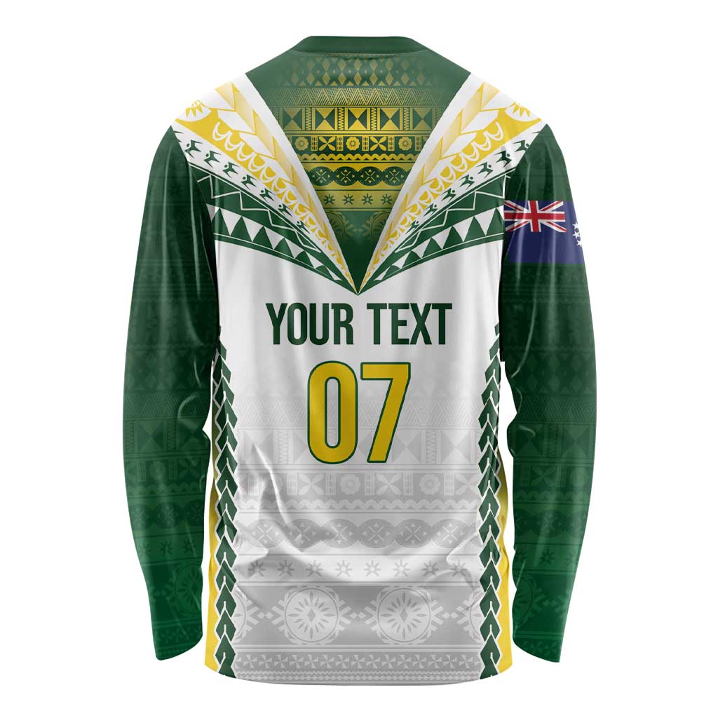 Cook Islands Rugby Custom Long Sleeve Shirt Kuki's Aitu Champions LT7 - Polynesian Pride