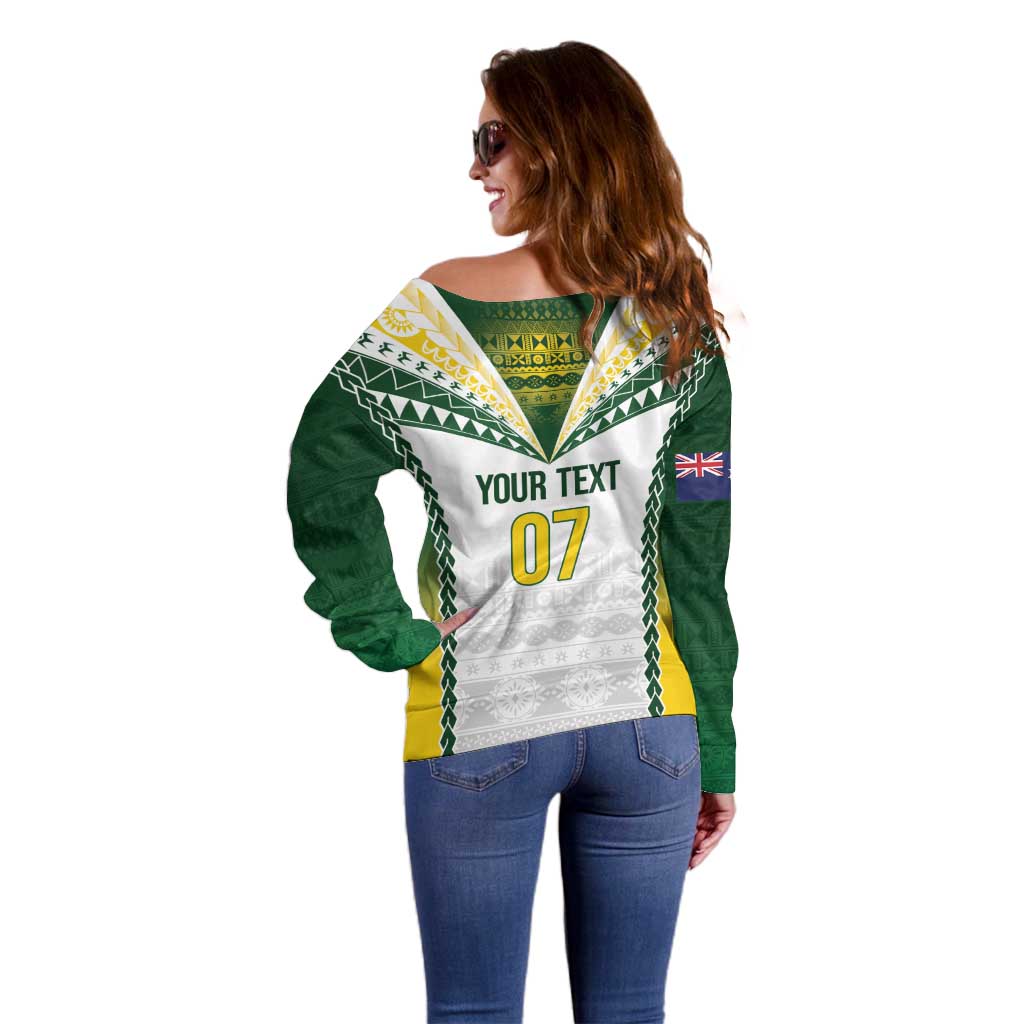 Cook Islands Rugby Custom Off Shoulder Sweater Kuki's Aitu Champions LT7 - Polynesian Pride