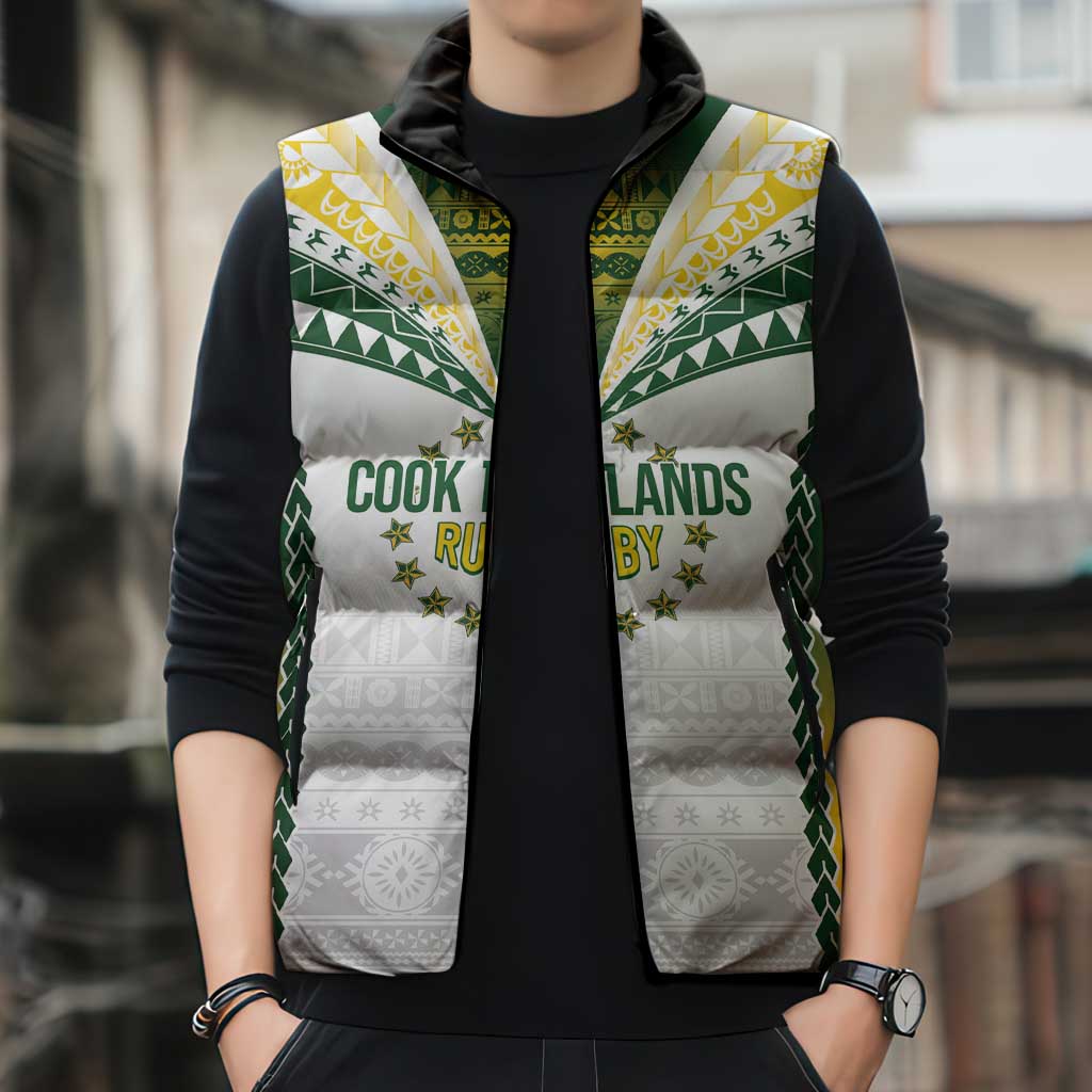 Cook Islands Rugby Custom Sleeveless Puffer Jacket Kuki's Aitu Champions LT7 - Polynesian Pride