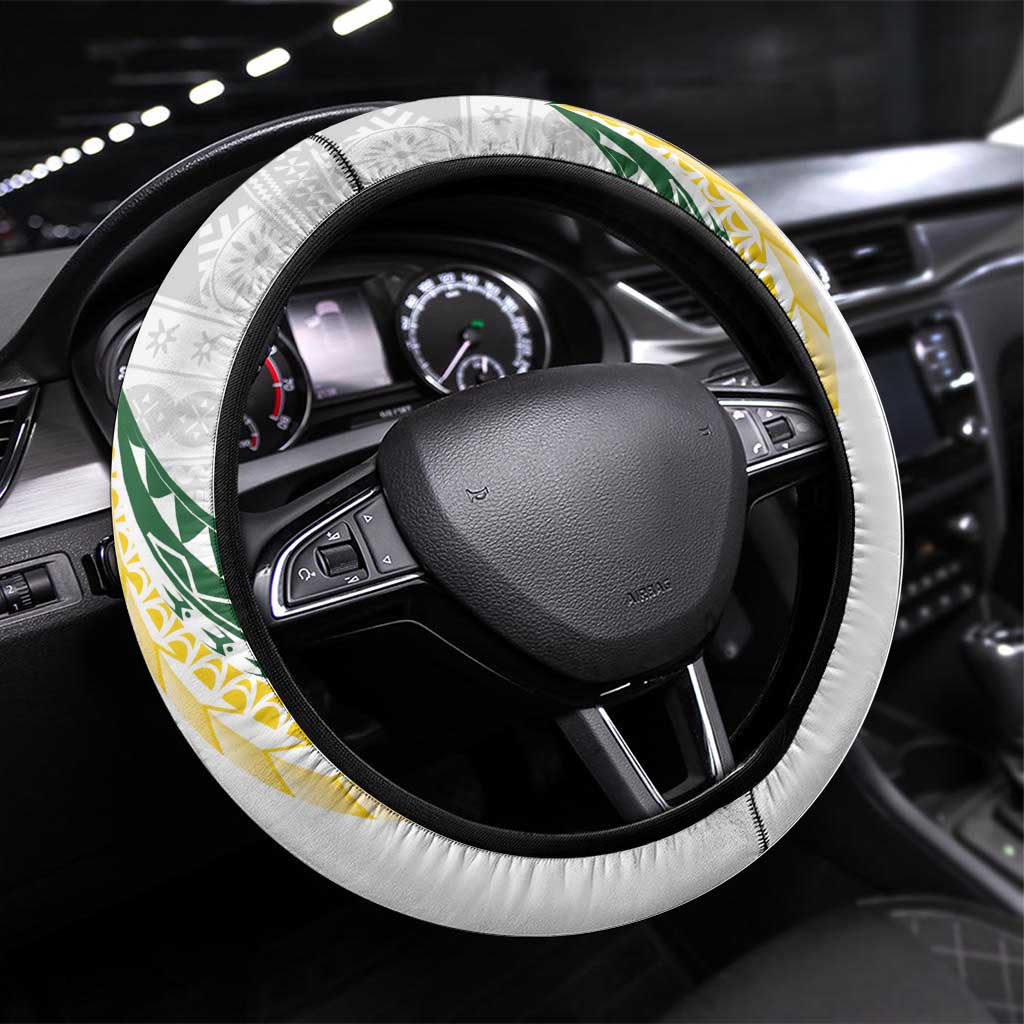 Cook Islands Rugby Steering Wheel Cover Kuki's Aitu Champions LT7 Universal Fit Colorful - Polynesian Pride