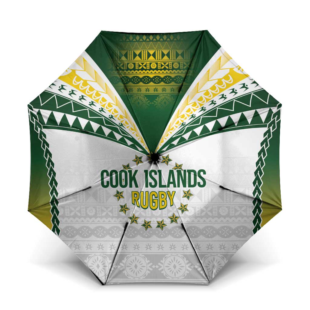 Cook Islands Rugby Umbrella Kuki's Aitu Champions LT7 One Size Folded 11.42 inch Opened Diameter 37.4 inch Colorful - Polynesian Pride