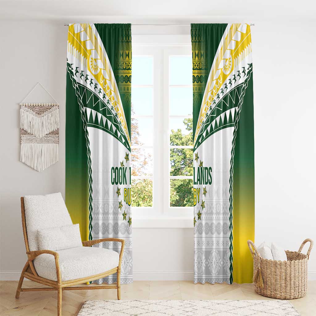 Cook Islands Rugby Window Curtain Kuki's Aitu Champions LT7 - Polynesian Pride