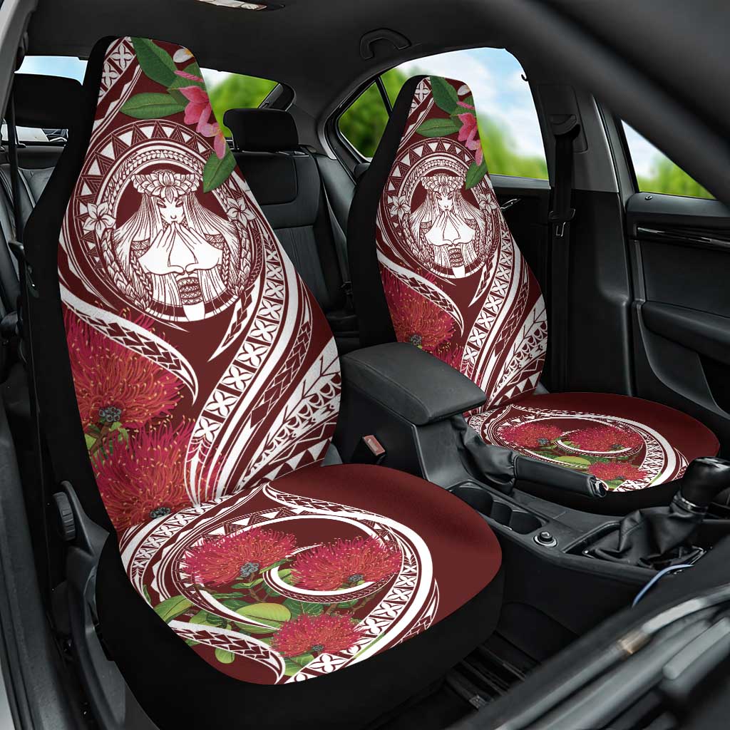 Aloha Hawaii Big Island Car Seat Cover Ohia Lehua Wahine LT7 One Size Red - Polynesian Pride