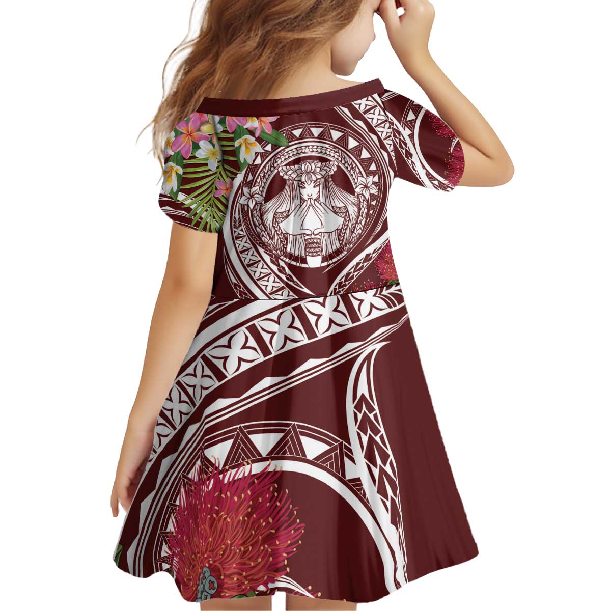 Aloha Hawaii Big Island Kid Short Sleeve Dress Ohia Lehua Wahine LT7 - Polynesian Pride