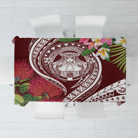 Aloha Hawaii Big Island Tablecloth Ohia Lehua Wahine LT7 Red - Polynesian Pride