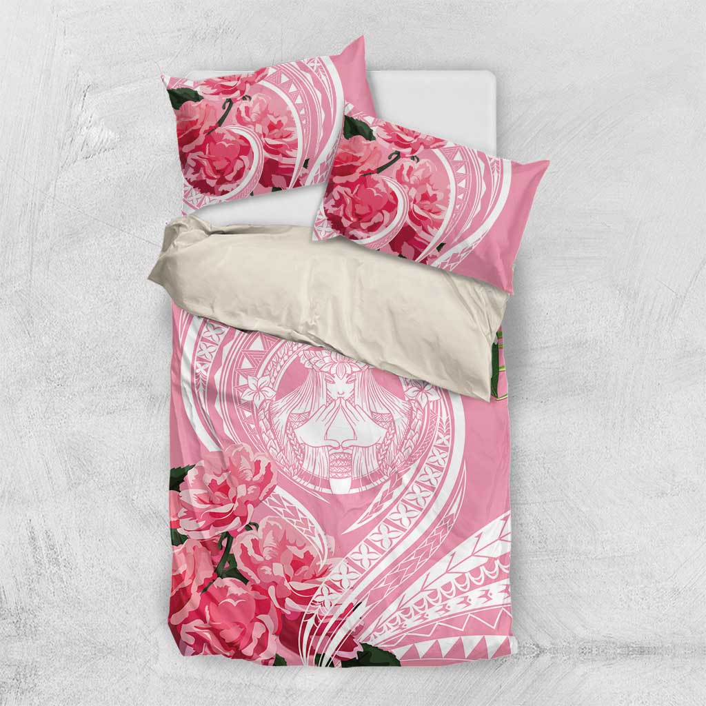 Aloha Hawaii Maui Bedding Set Goddess Lokelani Rose LT7 US Twin 172cm x 218cm Pink - Polynesian Pride